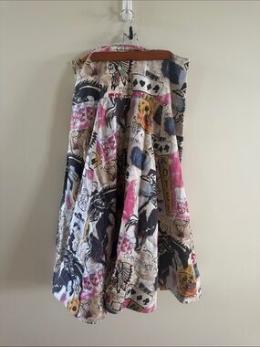 Double D Ranch A-Line Skirt in Pink, Black, Yellow and Cream